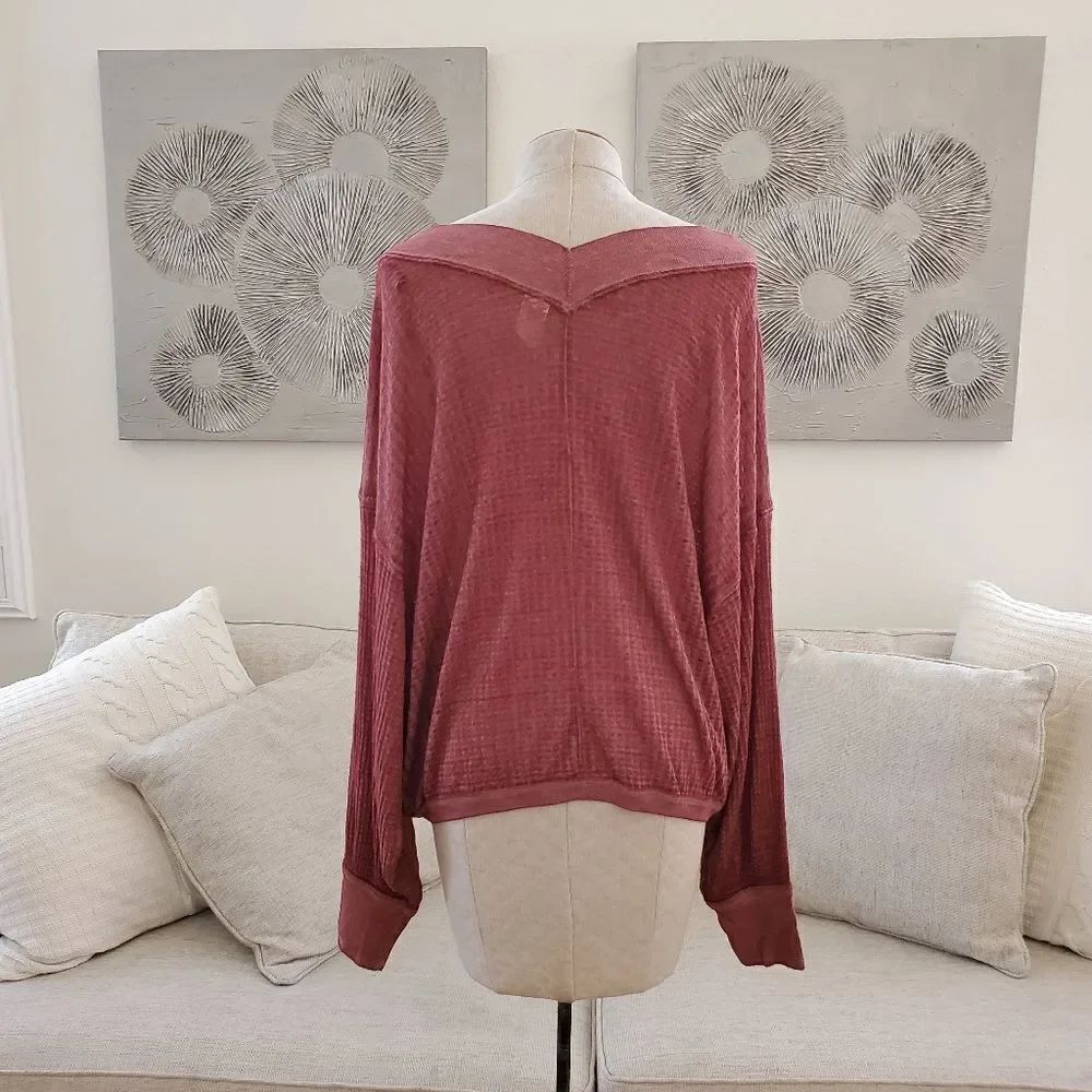 Free People South Side Thermal Top size Medium in Cinnamon Rust - Picture 6 of 11